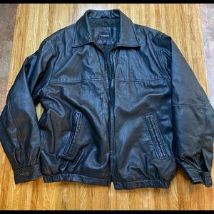 Vintage leather bomber jacket